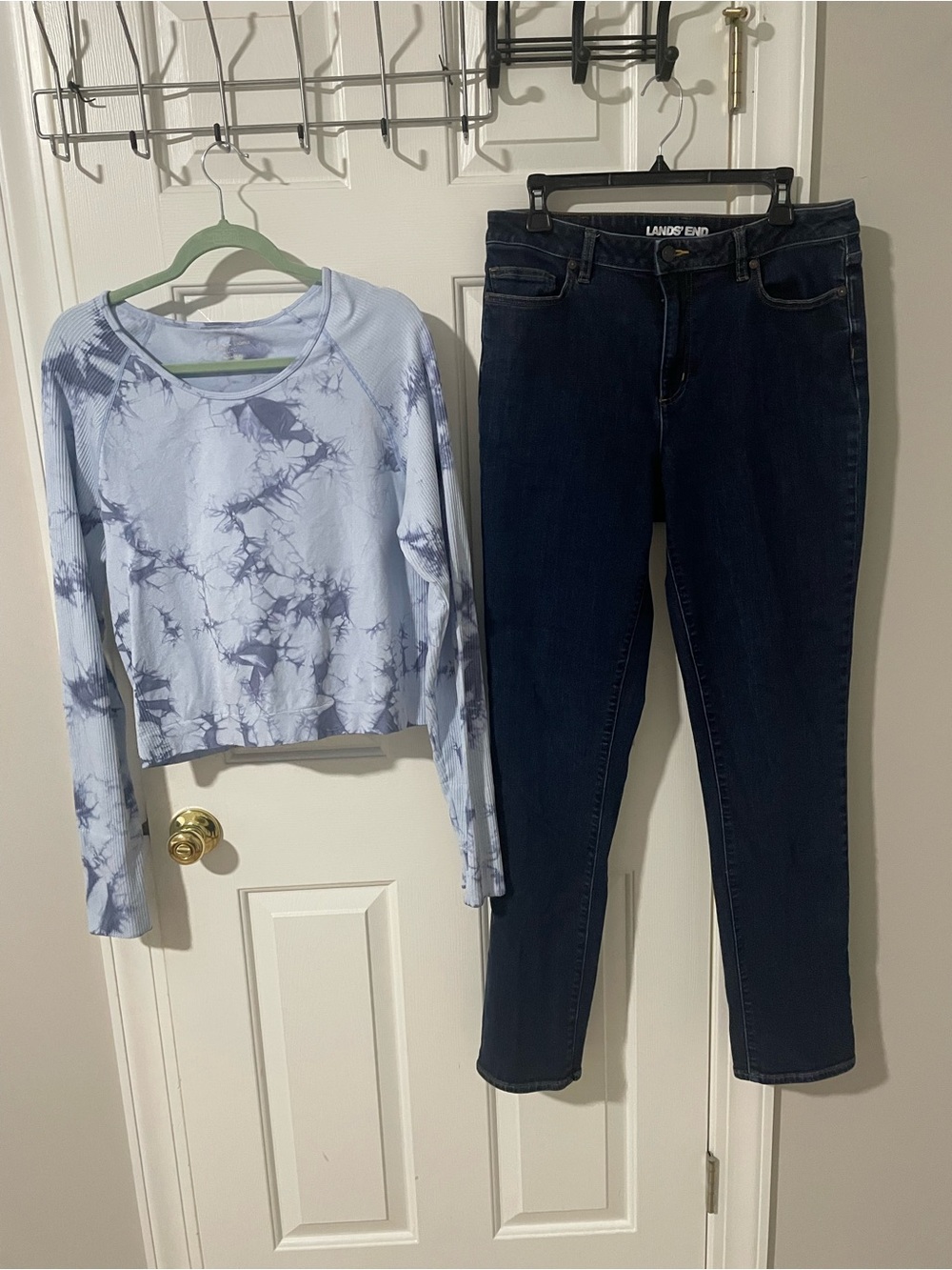 Lands' End Women's Dark Indigo High-Rise Jeans sz14 harmony and balance top